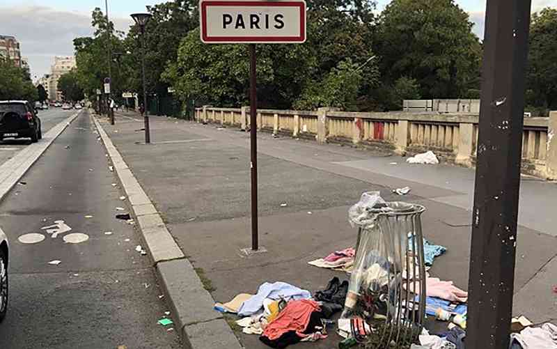 lixo em Paris na França