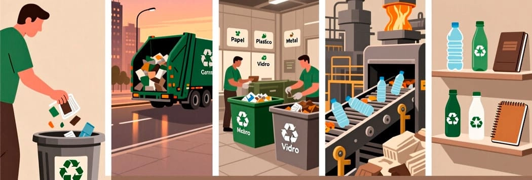 O Caminho do Lixo: Do Descarte à Reciclagem — Etapa por Etapa