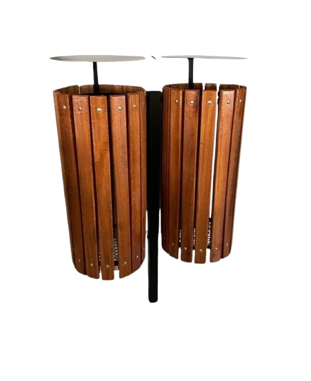 Lixeira Dupla com protetor superior articulado