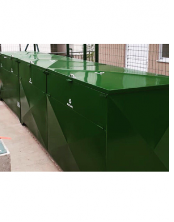 Container Bau em Aço Galvanizado Modelo Retangular com 3 Tampas - 3.000 Litros