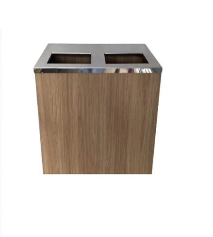 Lixeira Dupla de Madeira MDF
