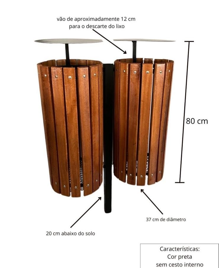 Lixeira Dupla com protetor superior articulado
