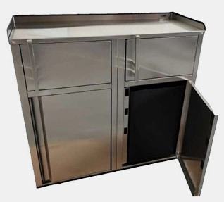 Lixeira Fast Food Dupla em Inox